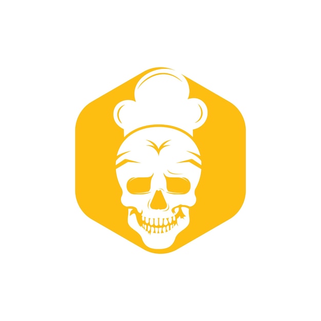 Plantilla de diseño de logotipo de vector de chef de cráneo