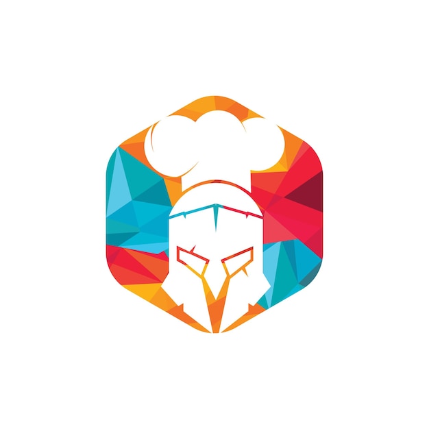 Vector plantilla de diseño de logotipo de vector de chef espartano