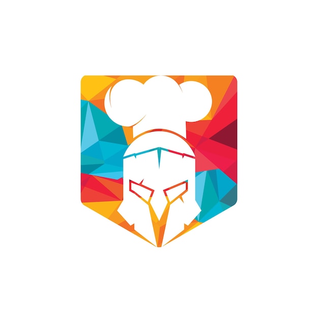 Plantilla de diseño de logotipo de vector de chef espartano