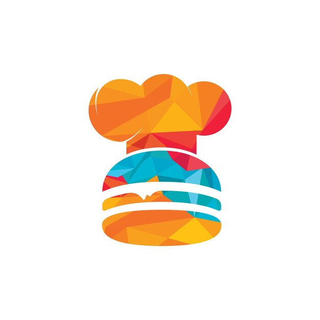 Plantilla de diseño de logotipo de vector de chef de hamburguesa