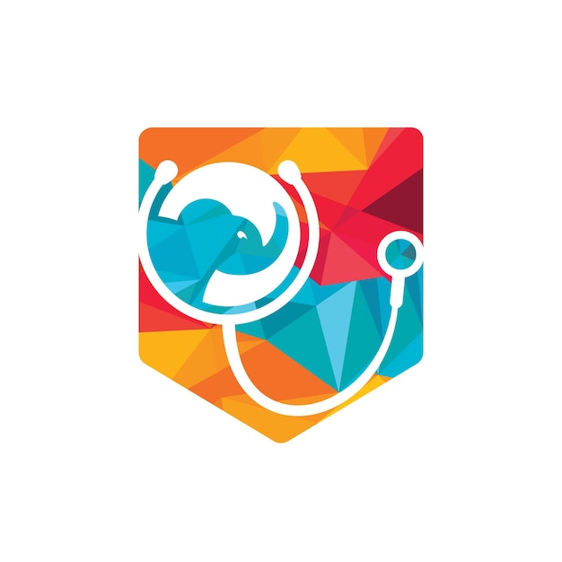 Plantilla de diseño de logotipo de vector clínico y de salud de elefante