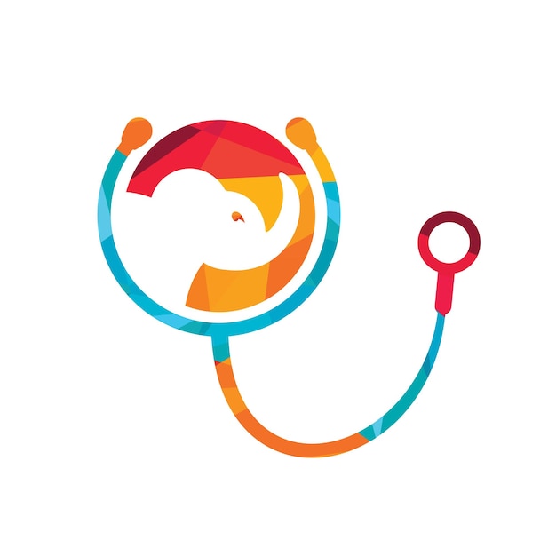 Plantilla de diseño de logotipo de vector clínico y de salud de elefante