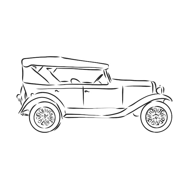plantilla de diseño de logotipo de vector de coche retro. icono de transporte o vehículo. coche retro, dibujo vectorial ilustración
