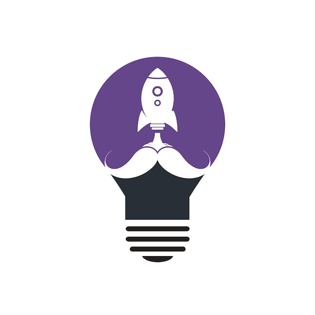 Plantilla de diseño de logotipo de vector de cohete de bigote