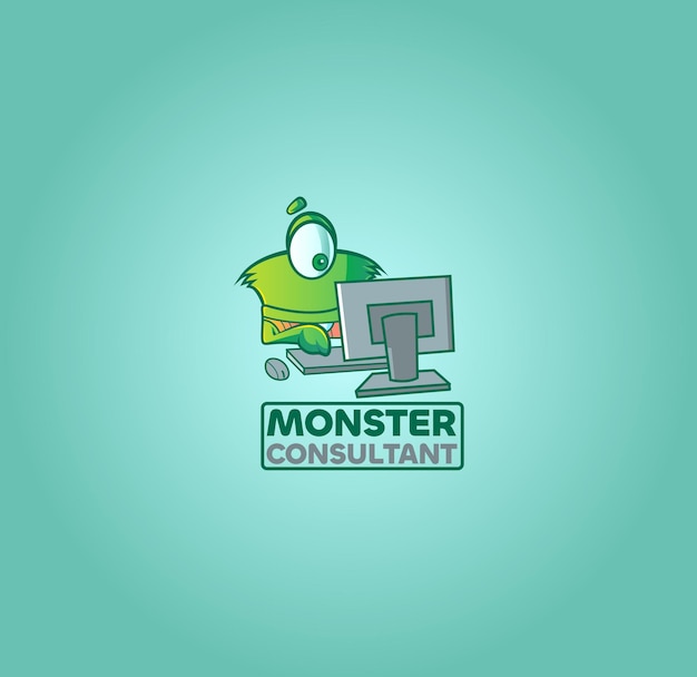 Vector plantilla de diseño de logotipo de vector de consultor monstruo