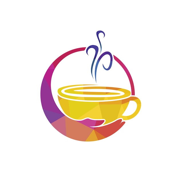 Plantilla de diseño de logotipo de vector de cuidado de café y té saludable