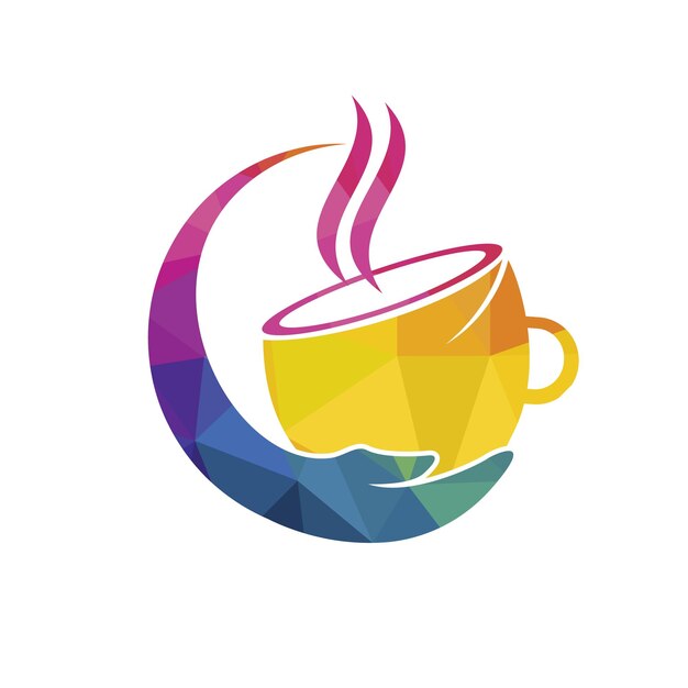 Plantilla de diseño de logotipo de vector de cuidado de café y té saludable
