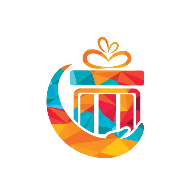 Plantilla de diseño de logotipo de vector de cuidado de regalo