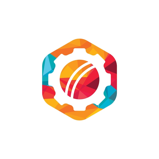 Plantilla de diseño de logotipo de vector de engranaje de cricket