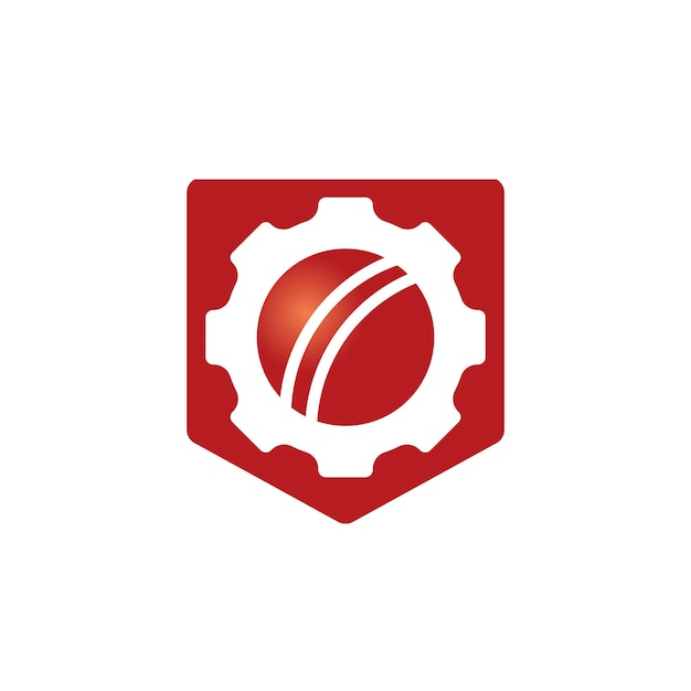 Plantilla de diseño de logotipo de vector de engranaje de cricket
