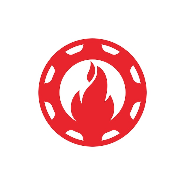 Plantilla de diseño de logotipo de vector de engranaje y fuego