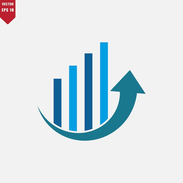 plantilla de diseño del logotipo del vector de la flecha de crecimiento