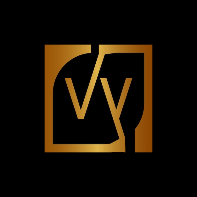 plantilla de diseño de logotipo Vector con fondo cuadrado