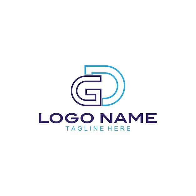 plantilla de diseño de logotipo de vector gd elemento de marca gráfica vectorial