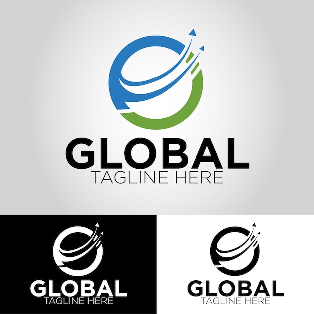 Plantilla de diseño de logotipo de vector global gratis
