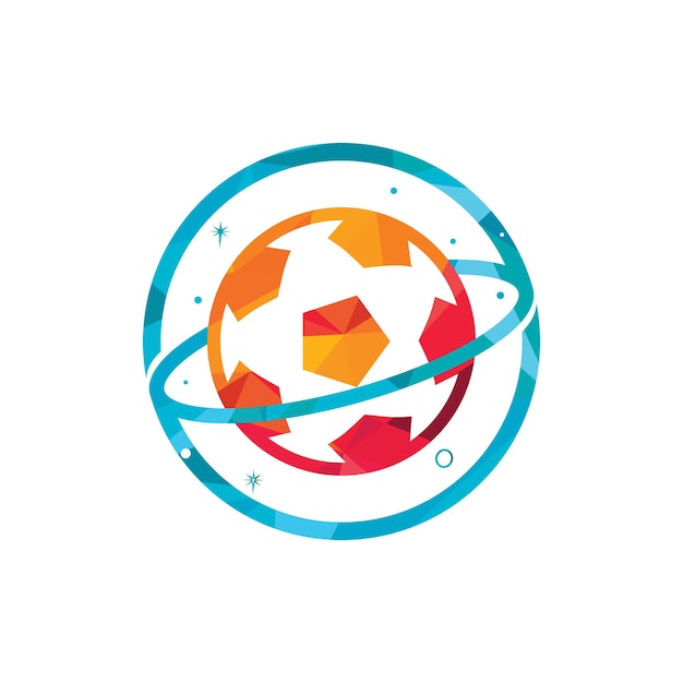 Plantilla de diseño de logotipo de vector de globo de fútbol