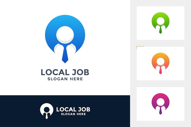 Plantilla de diseño de logotipo de vector de gradiente de trabajo local