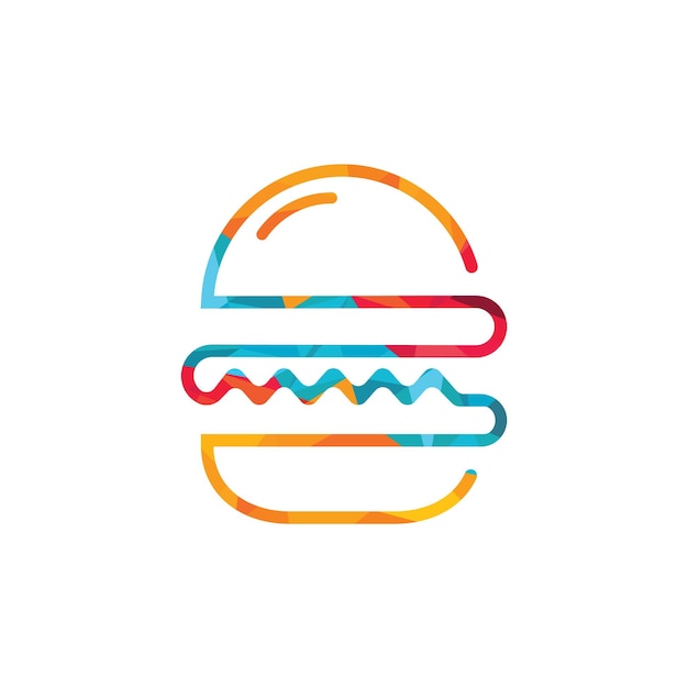 Plantilla de diseño de logotipo de vector de hamburguesa