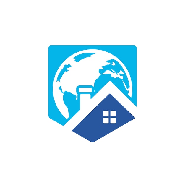 Plantilla de diseño de logotipo de vector de hogar global