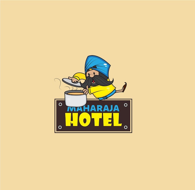 Plantilla de diseño de logotipo de vector de hotel de maharajá