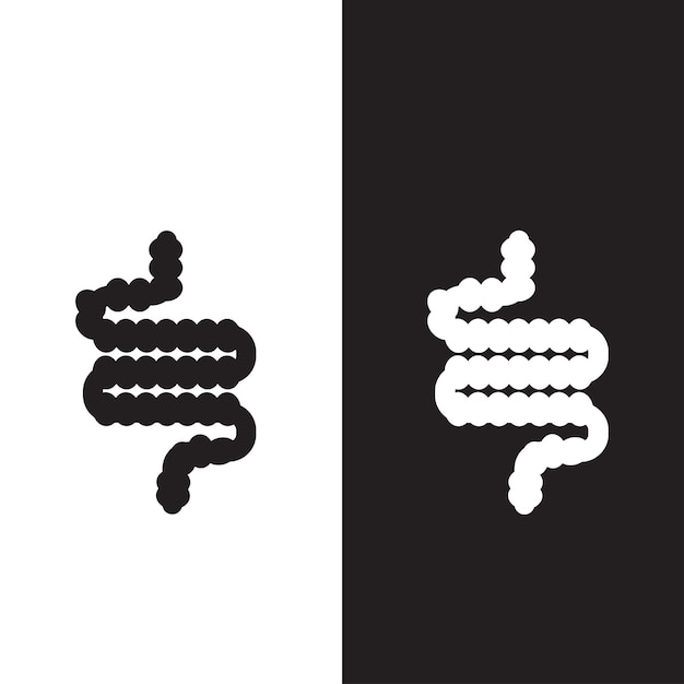 plantilla de diseño del logotipo del vector del icono del intestino