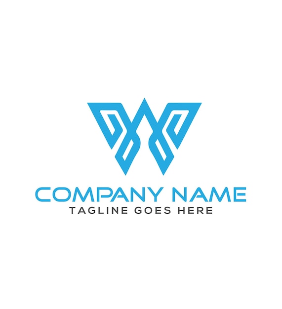 plantilla de diseño del logotipo del vector de letras W o M