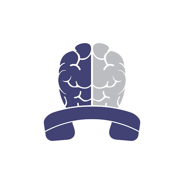 Plantilla de diseño de logotipo de vector de llamada de cerebro