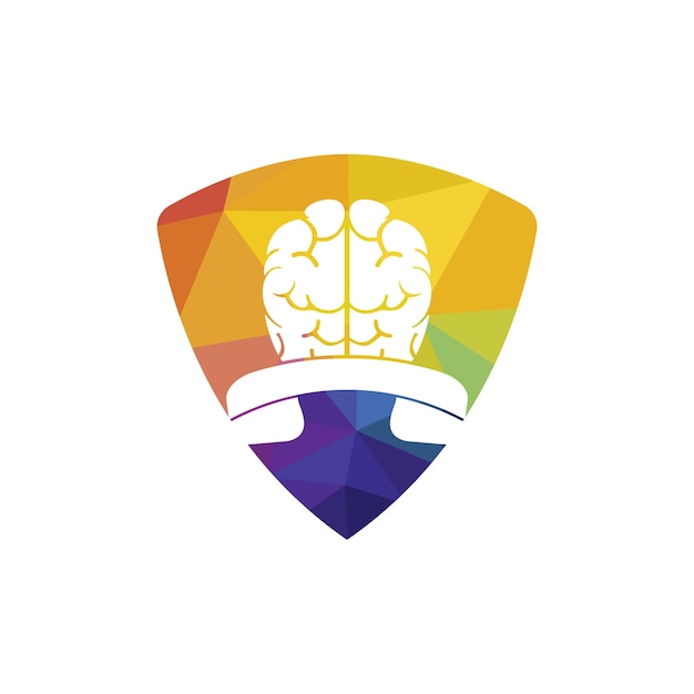 Plantilla de diseño de logotipo de vector de llamada de cerebro
