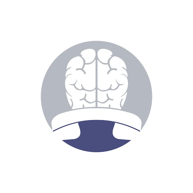 Plantilla de diseño de logotipo de vector de llamada de cerebro