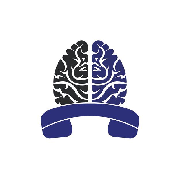 Plantilla de diseño de logotipo de vector de llamada de cerebro