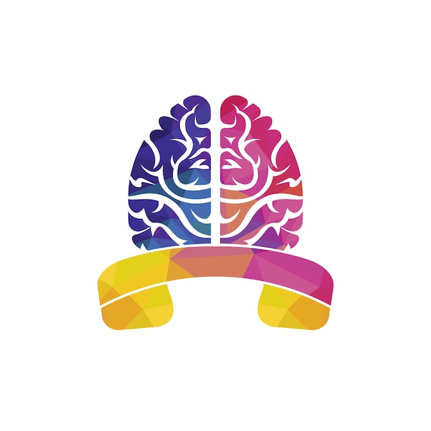 Plantilla de diseño de logotipo de vector de llamada de cerebro