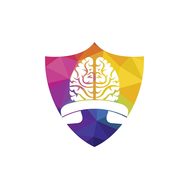 Plantilla de diseño de logotipo de vector de llamada de cerebro