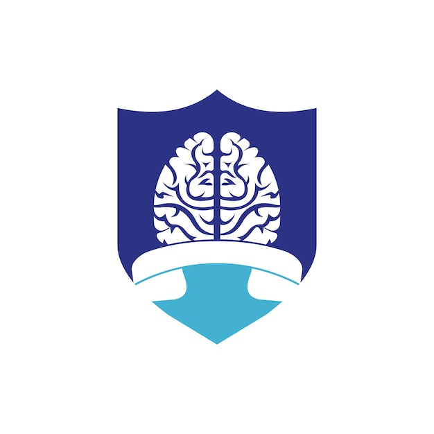 Plantilla de diseño de logotipo de vector de llamada de cerebro