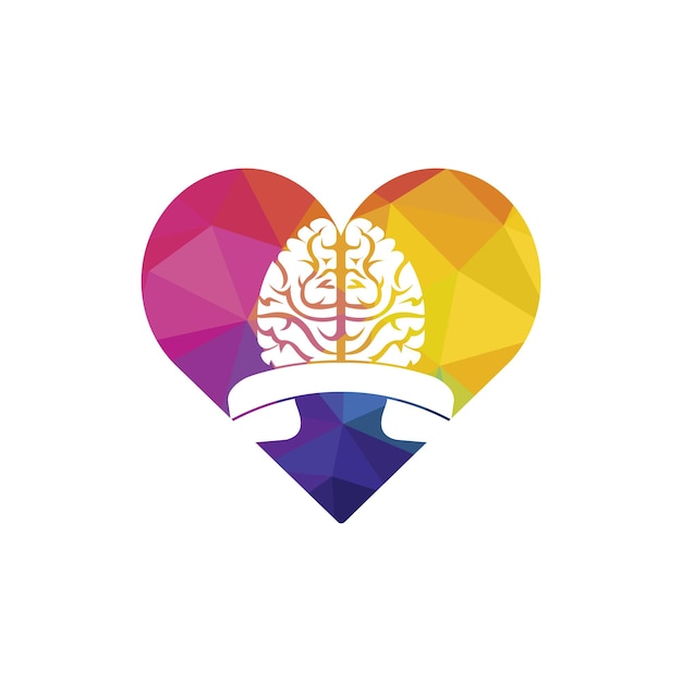 Plantilla de diseño de logotipo de vector de llamada de cerebro