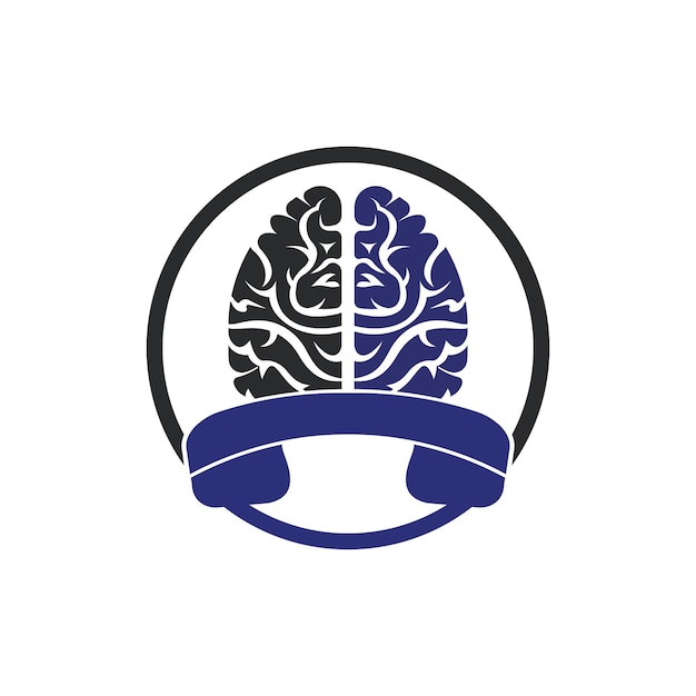 Plantilla de diseño de logotipo de vector de llamada de cerebro