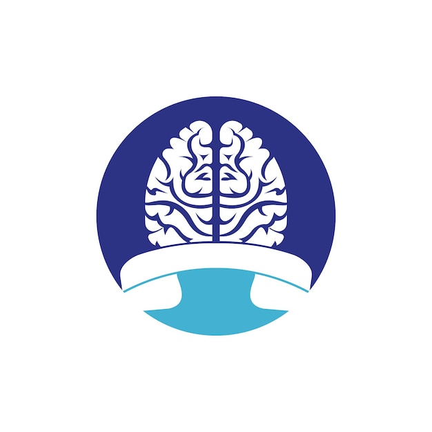 Plantilla de diseño de logotipo de vector de llamada de cerebro