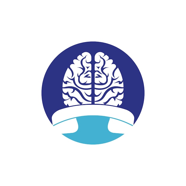 Plantilla de diseño de logotipo de vector de llamada de cerebro