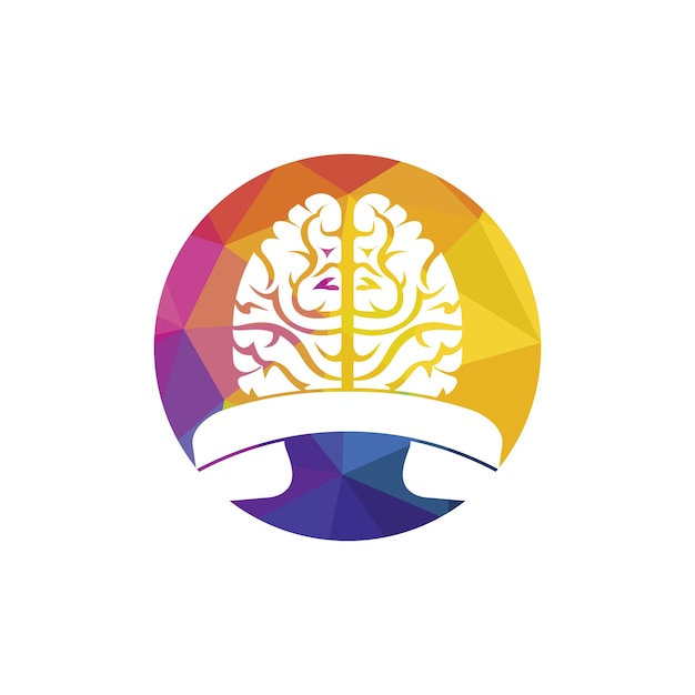 Plantilla de diseño de logotipo de vector de llamada de cerebro