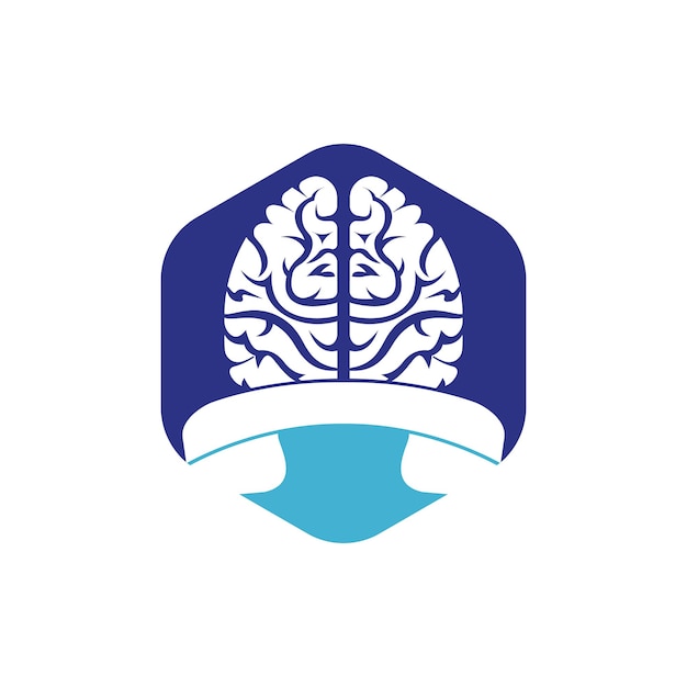 Plantilla de diseño de logotipo de vector de llamada de cerebro