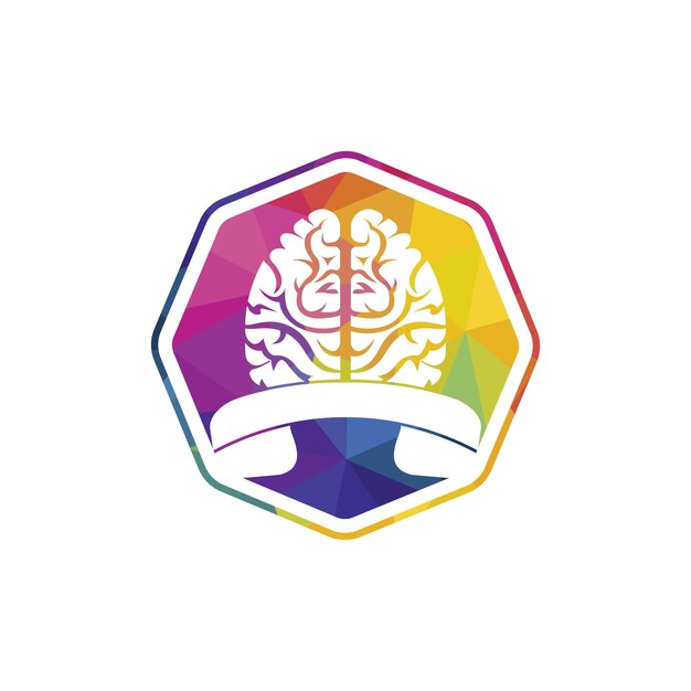 Plantilla de diseño de logotipo de vector de llamada de cerebro