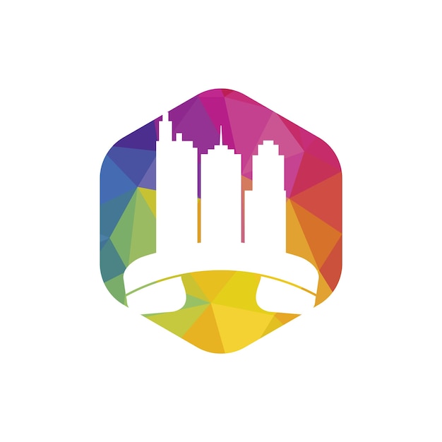 Plantilla de diseño del logotipo del vector de llamadas de la ciudad