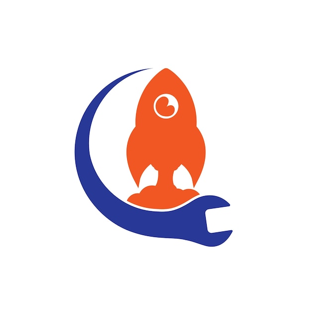 Plantilla de diseño de logotipo de vector de llave de cohete