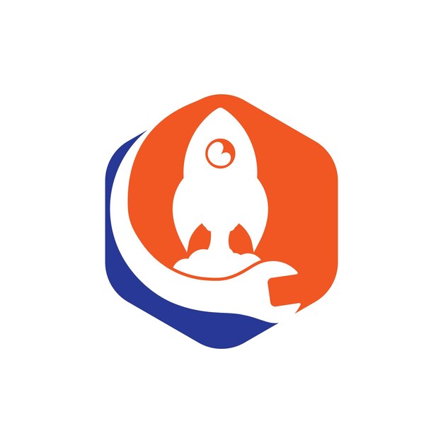Plantilla de diseño de logotipo de vector de llave de cohete