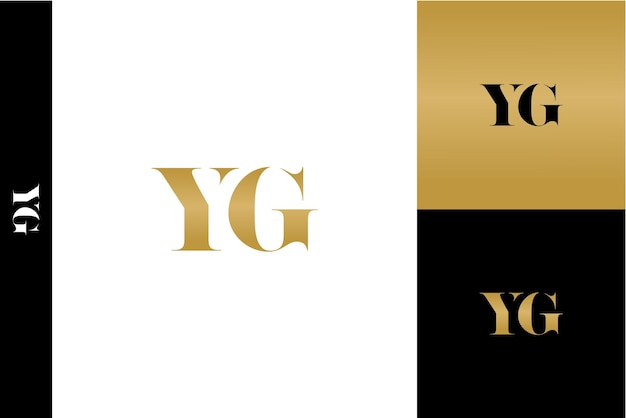 Plantilla de diseño de logotipo de vector minimalista de monograma de icono de letras YG de lujo