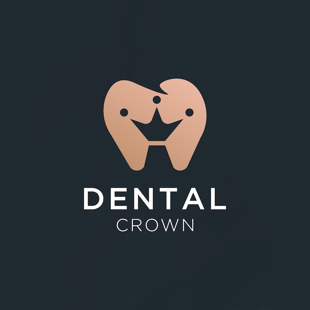 Plantilla de diseño de logotipo de vector moderno y lujo de corona dental