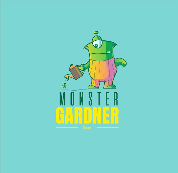 Vector plantilla de diseño de logotipo de vector de monstruo gardner