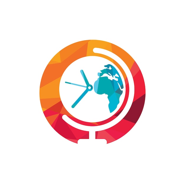 Plantilla de diseño de logotipo de vector de mundo de tiempo
