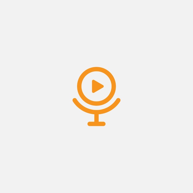 Plantilla de diseño de logotipo de vector de podcast de vídeo. Concepto de logotipo de podcast de video digital
