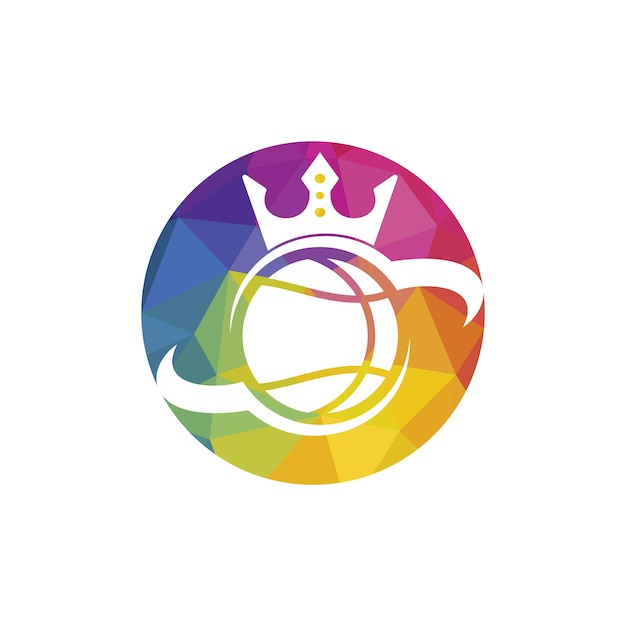 Plantilla de diseño de logotipo de vector de rey de baloncesto