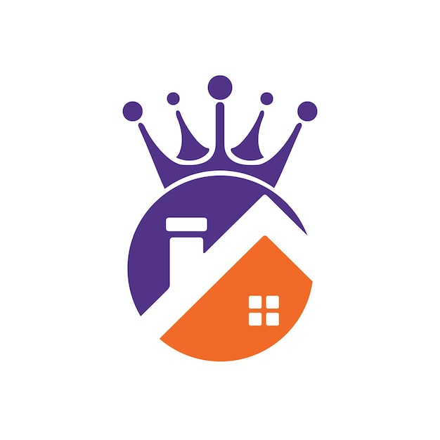 Plantilla de diseño de logotipo de vector de rey de casa